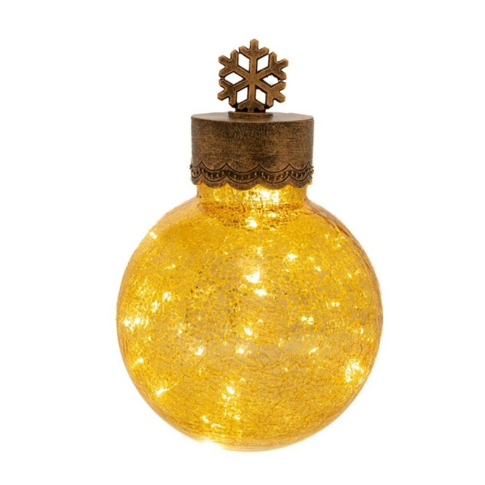 SFERA VETRO ORO ANTICO LED 17X27CM